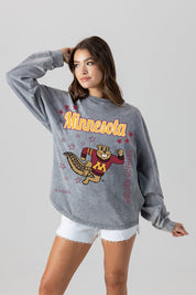 MINNESOTA GOLDEN GOPHERS STARBOUND OVERSIZED LONG SLEEVE SNOW WASH TEE