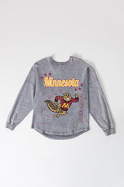 MINNESOTA GOLDEN GOPHERS STARBOUND OVERSIZED LONG SLEEVE SNOW WASH TEE