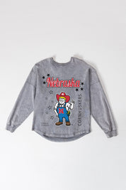 NEBRASKA CORNHUSKERS STARBOUND OVERSIZED LONG SLEEVE SNOW WASH TEE