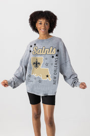 NEW ORLEANS SAINTS STARBOUND OVERSIZED LONG SLEEVE SNOW WASH TEE