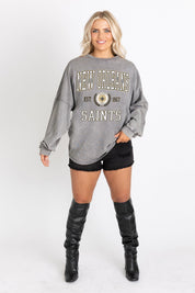 NEW ORLEANS SAINTS FINAL SCORE FADED WASH PULLOVER