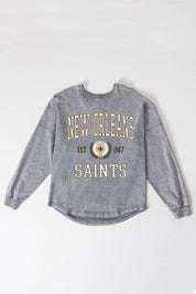 NEW ORLEANS SAINTS FINAL SCORE FADED WASH PULLOVER