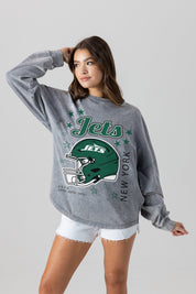 NEW YORK JETS STARBOUND OVERSIZED LONG SLEEVE SNOW WASH TEE