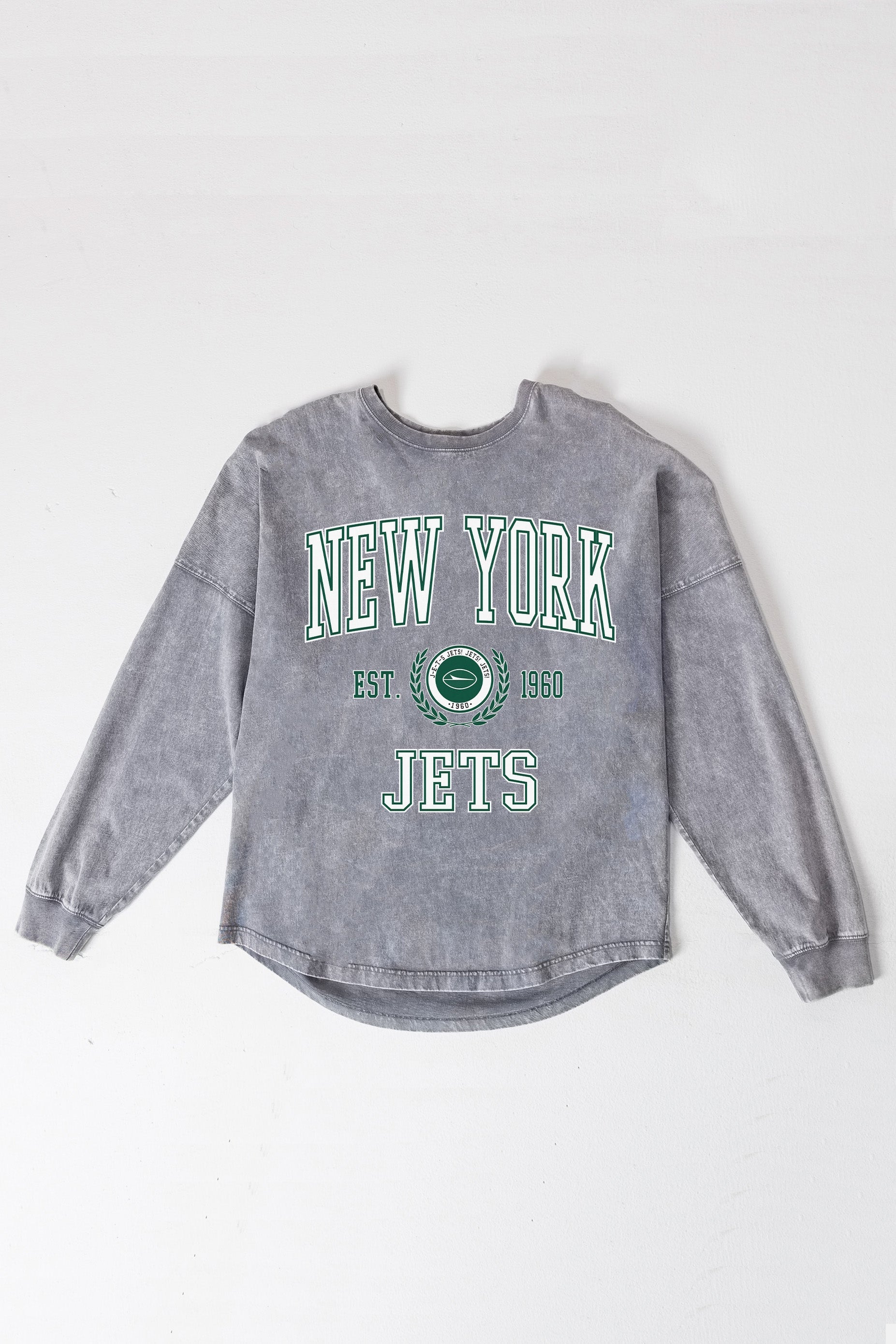NEW YORK JETS FINAL SCORE FADED WASH PULLOVER