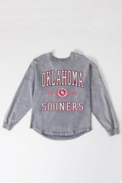 OKLAHOMA SOONERS FINAL SCORE FADED WASH PULLOVER
