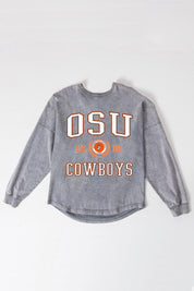 OKLAHOMA STATE COWBOYS FINAL SCORE FADED WASH PULLOVER