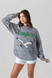 PHILADELPHIA EAGLES STARBOUND OVERSIZED LONG SLEEVE SNOW WASH TEE
