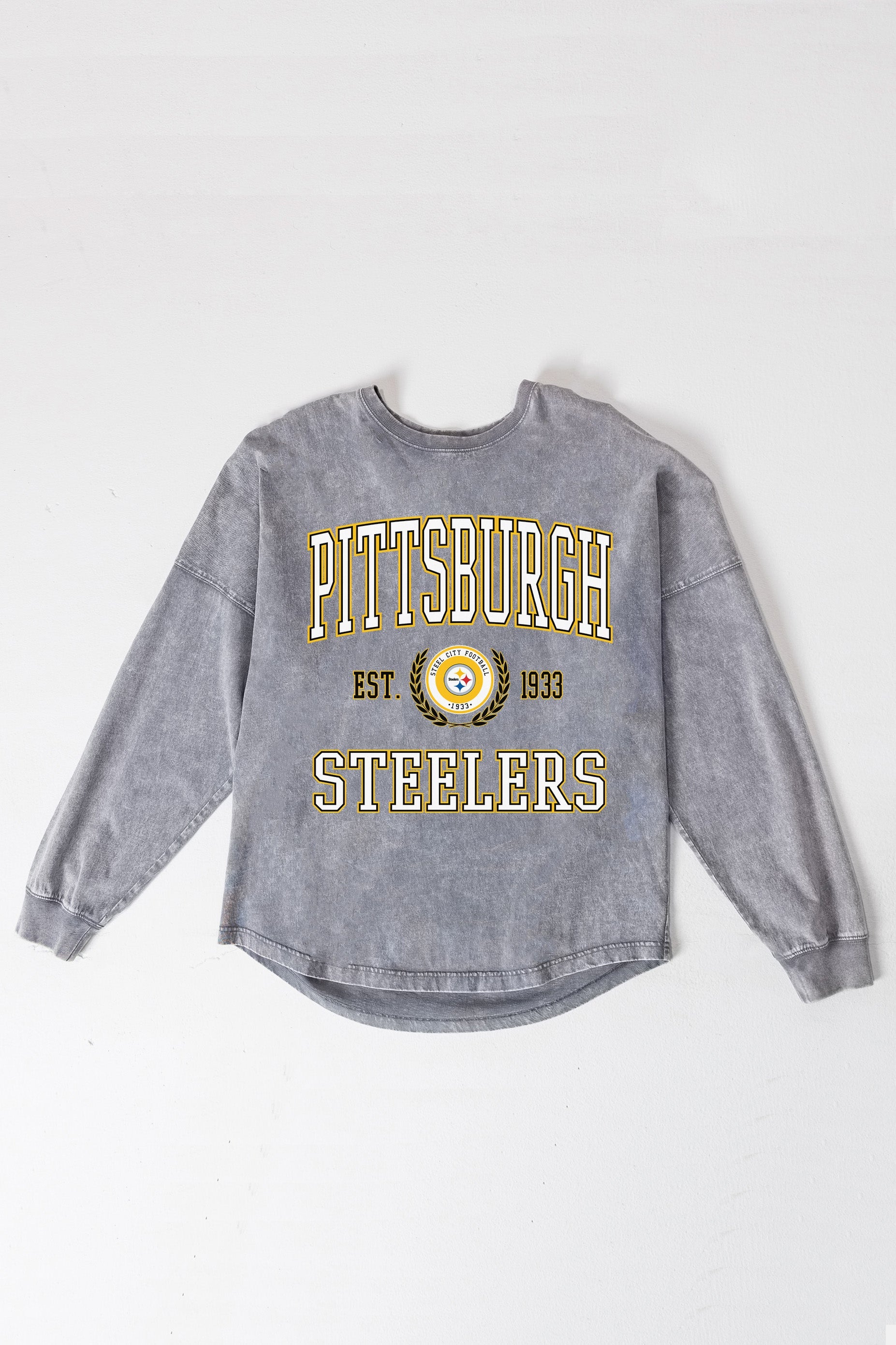 PITTSBURGH STEELERS FINAL SCORE FADED WASH PULLOVER