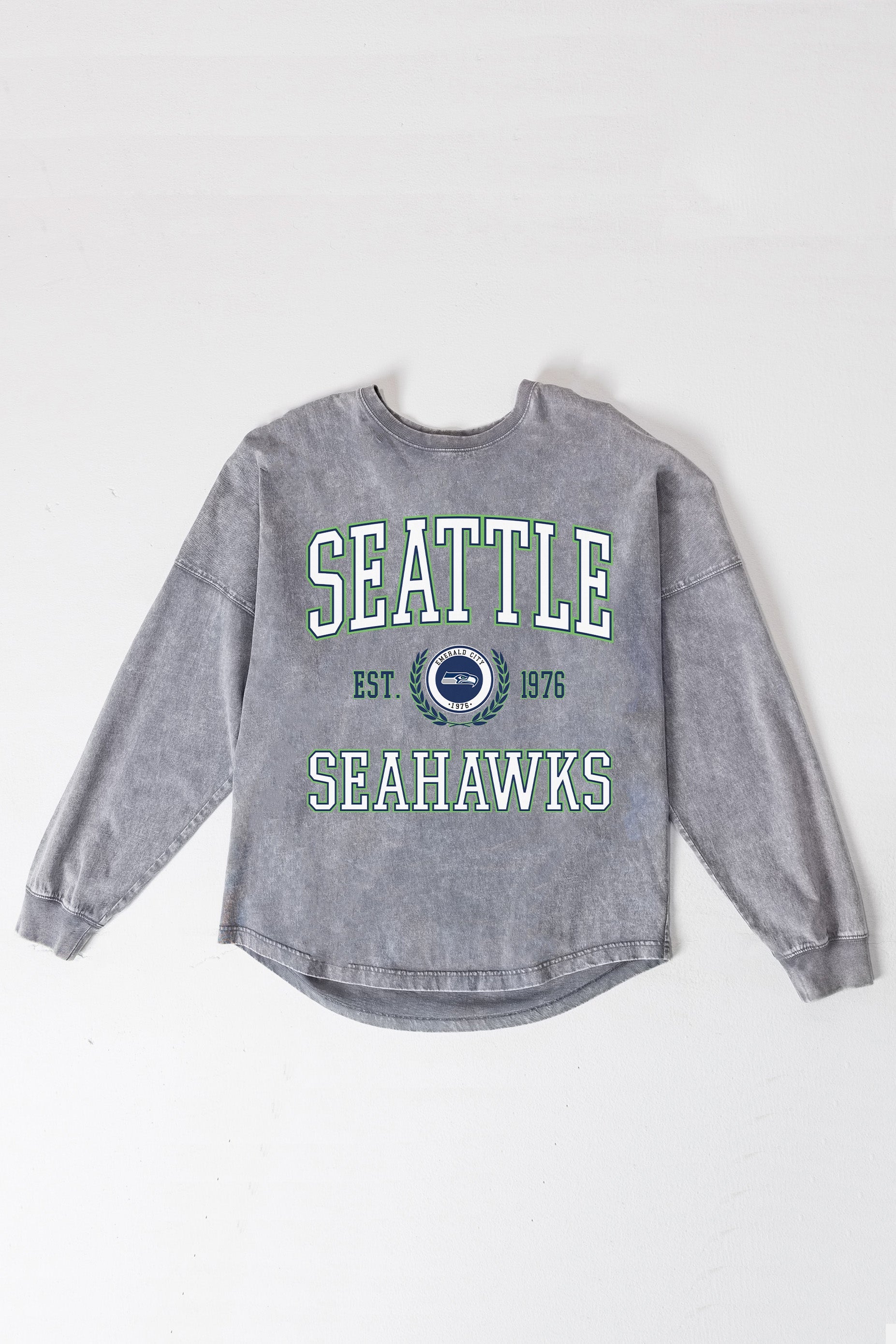 SEATTLE SEAHAWKS FINAL SCORE FADED WASH PULLOVER