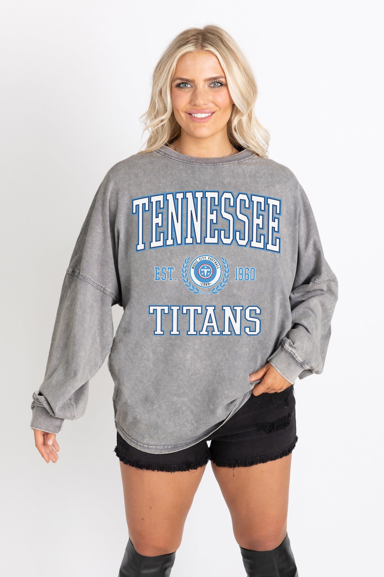 TENNESSEE TITANS FINAL SCORE FADED WASH PULLOVER