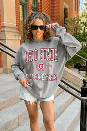 OHIO STATE BUCKEYES FINAL SCORE FADED WASH PULLOVER