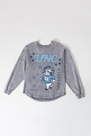 NORTH CAROLINA TAR HEELS STARBOUND OVERSIZED LONG SLEEVE SNOW WASH TEE