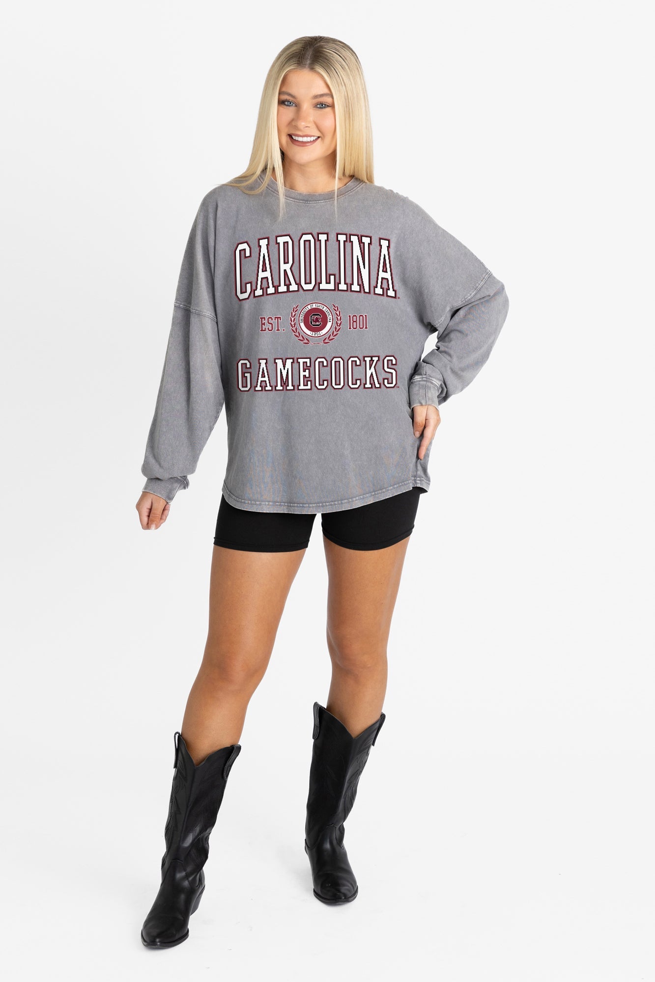 SOUTH CAROLINA GAMECOCKS FINAL SCORE FADED WASH PULLOVER