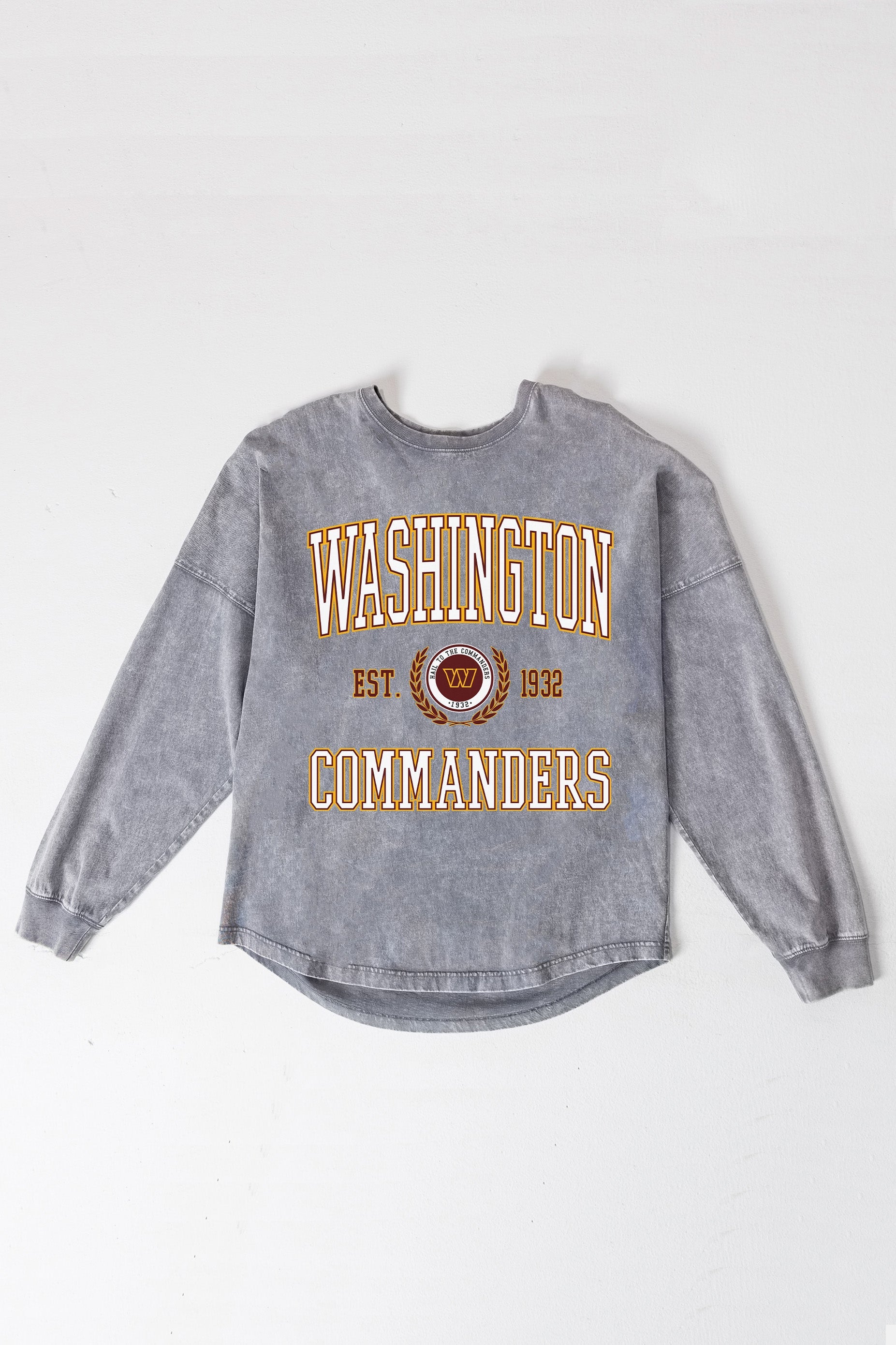 WASHINGTON COMMANDERS FINAL SCORE FADED WASH PULLOVER