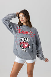 WISCONSIN BADGERS STARBOUND OVERSIZED LONG SLEEVE SNOW WASH TEE