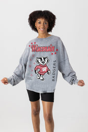 WISCONSIN BADGERS STARBOUND OVERSIZED LONG SLEEVE SNOW WASH TEE