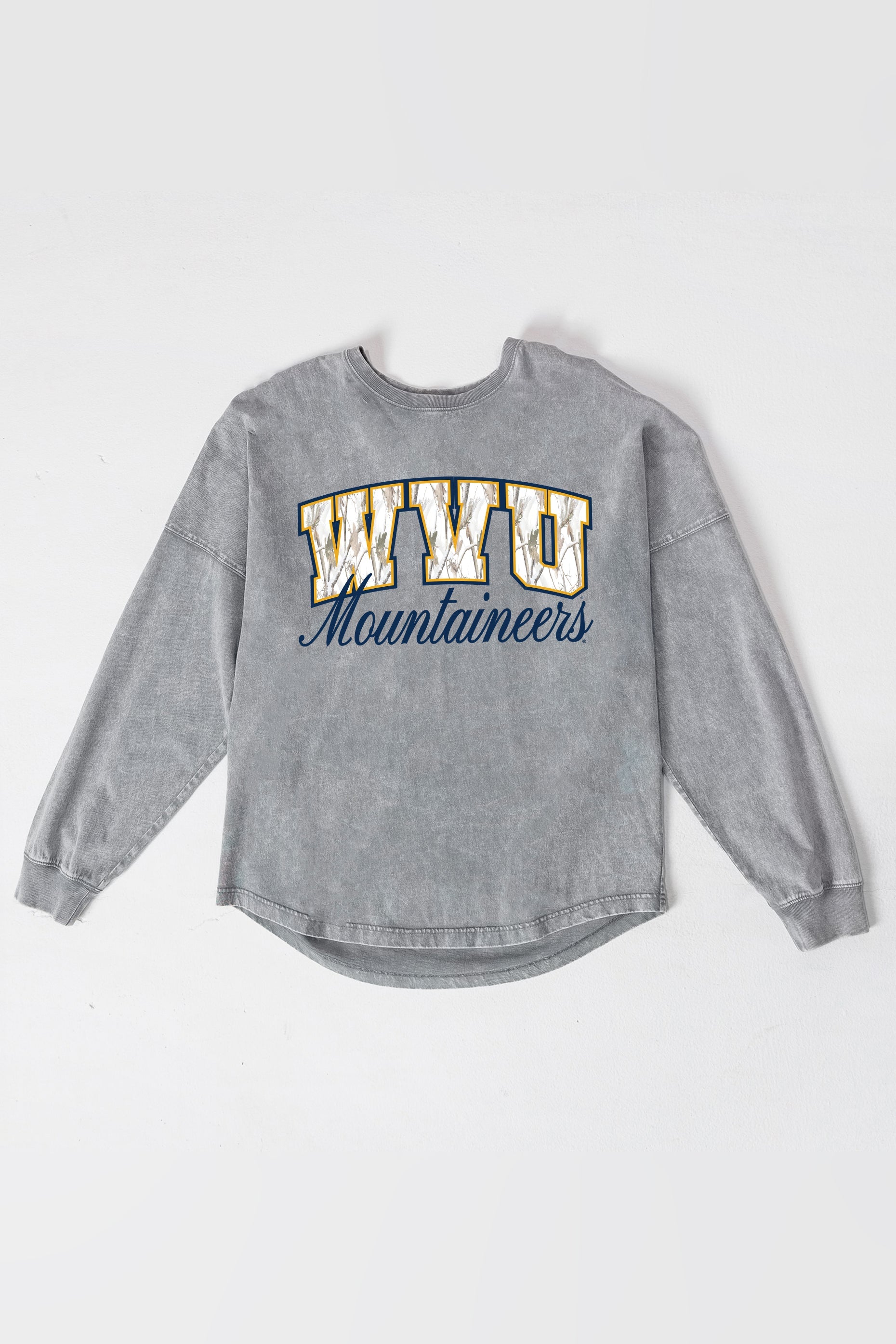 WEST VIRGINIA MOUNTAINEERS ON THE HUNT FADED WASH PULLOVER