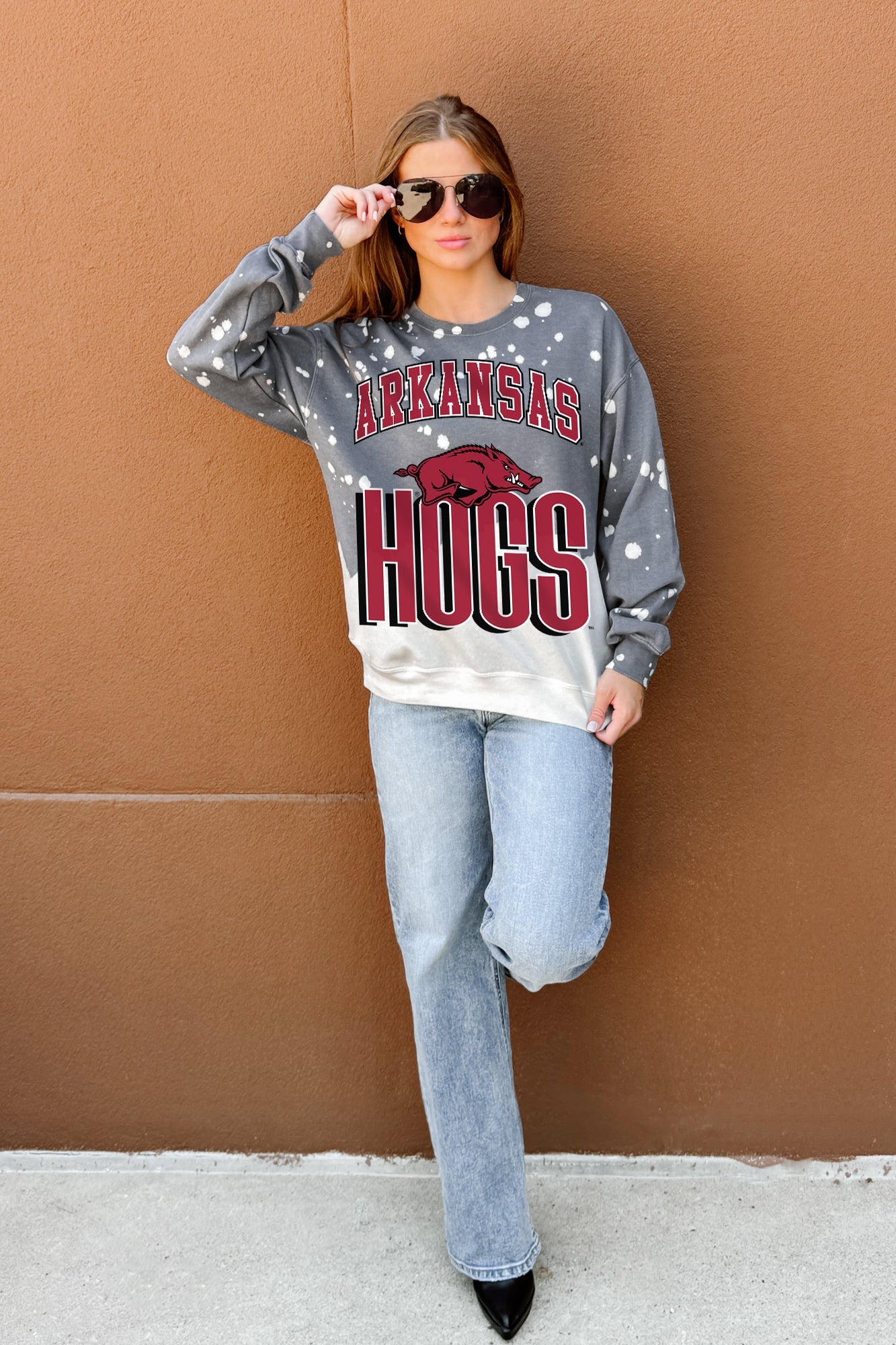 ARKANSAS RAZORBACKS ARCH RIVALS LONG-SLEEVE FRENCH TERRY PULLOVER