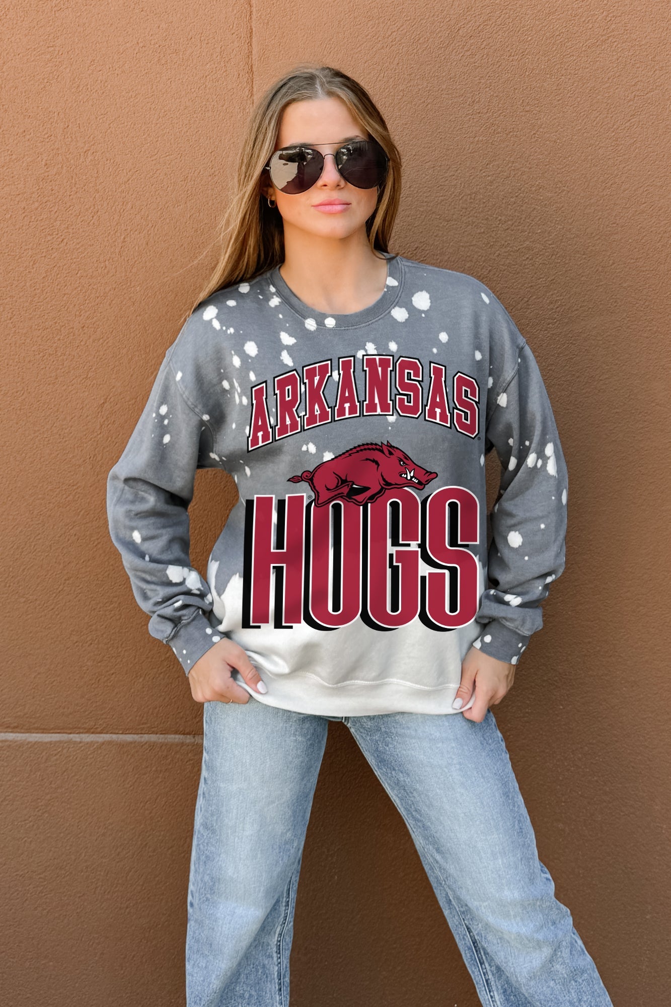 ARKANSAS RAZORBACKS ARCH RIVALS LONG-SLEEVE FRENCH TERRY PULLOVER