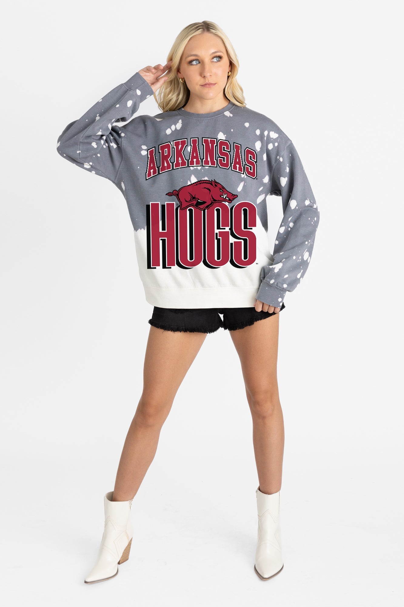 ARKANSAS RAZORBACKS ARCH RIVALS LONG-SLEEVE FRENCH TERRY PULLOVER