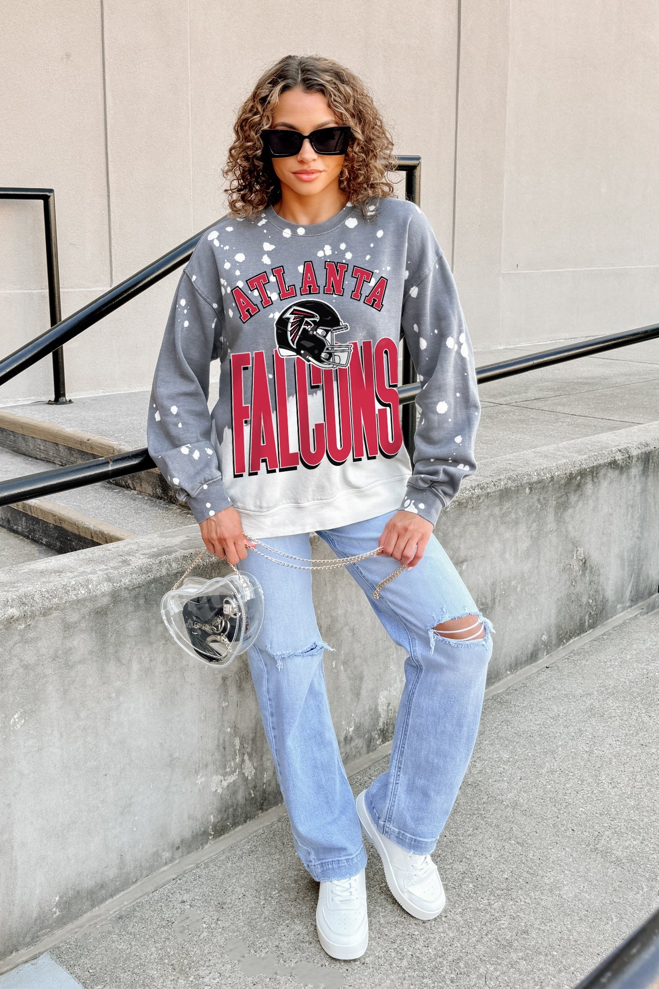 ATLANTA FALCONS ARCH RIVALS LONG-SLEEVE FRENCH TERRY PULLOVER