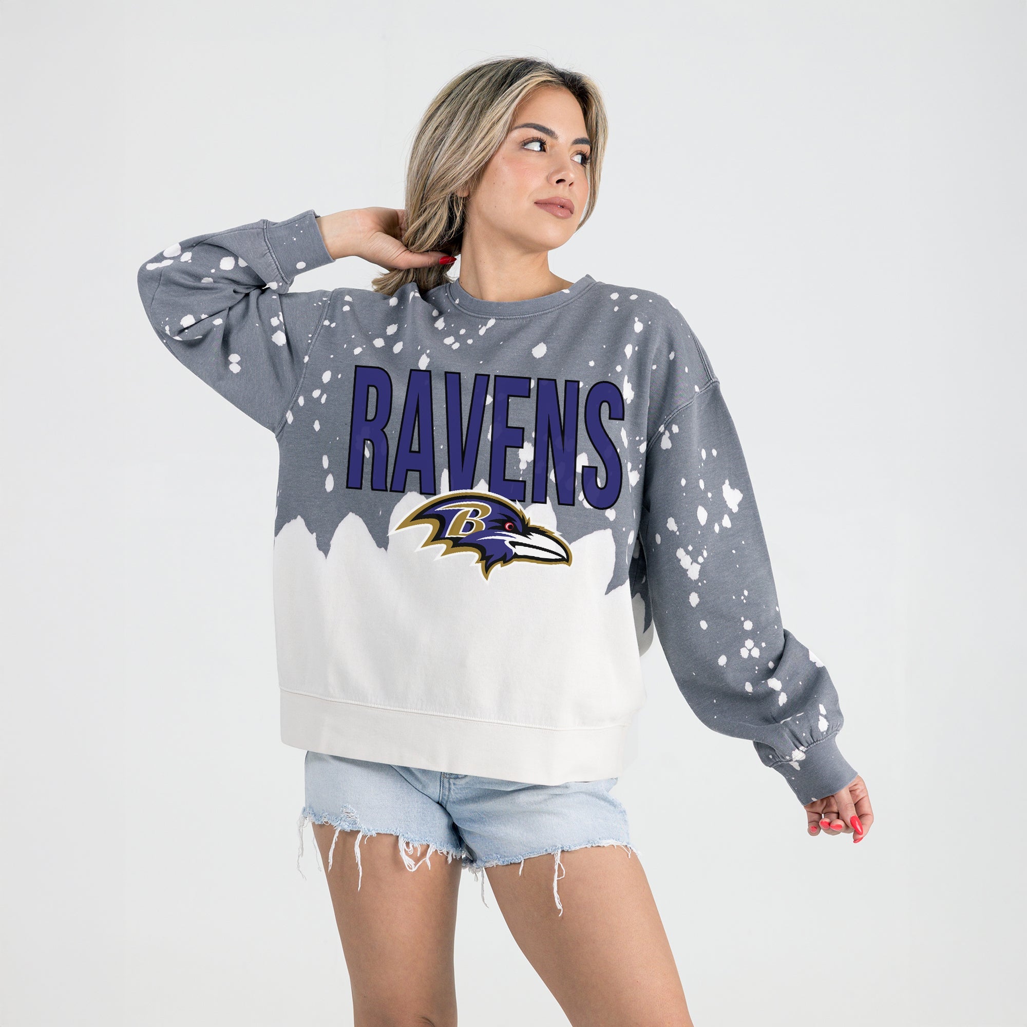 BALTIMORE RAVENS CASUAL FAN LONG-SLEEVE FRENCH TERRY PULLOVER