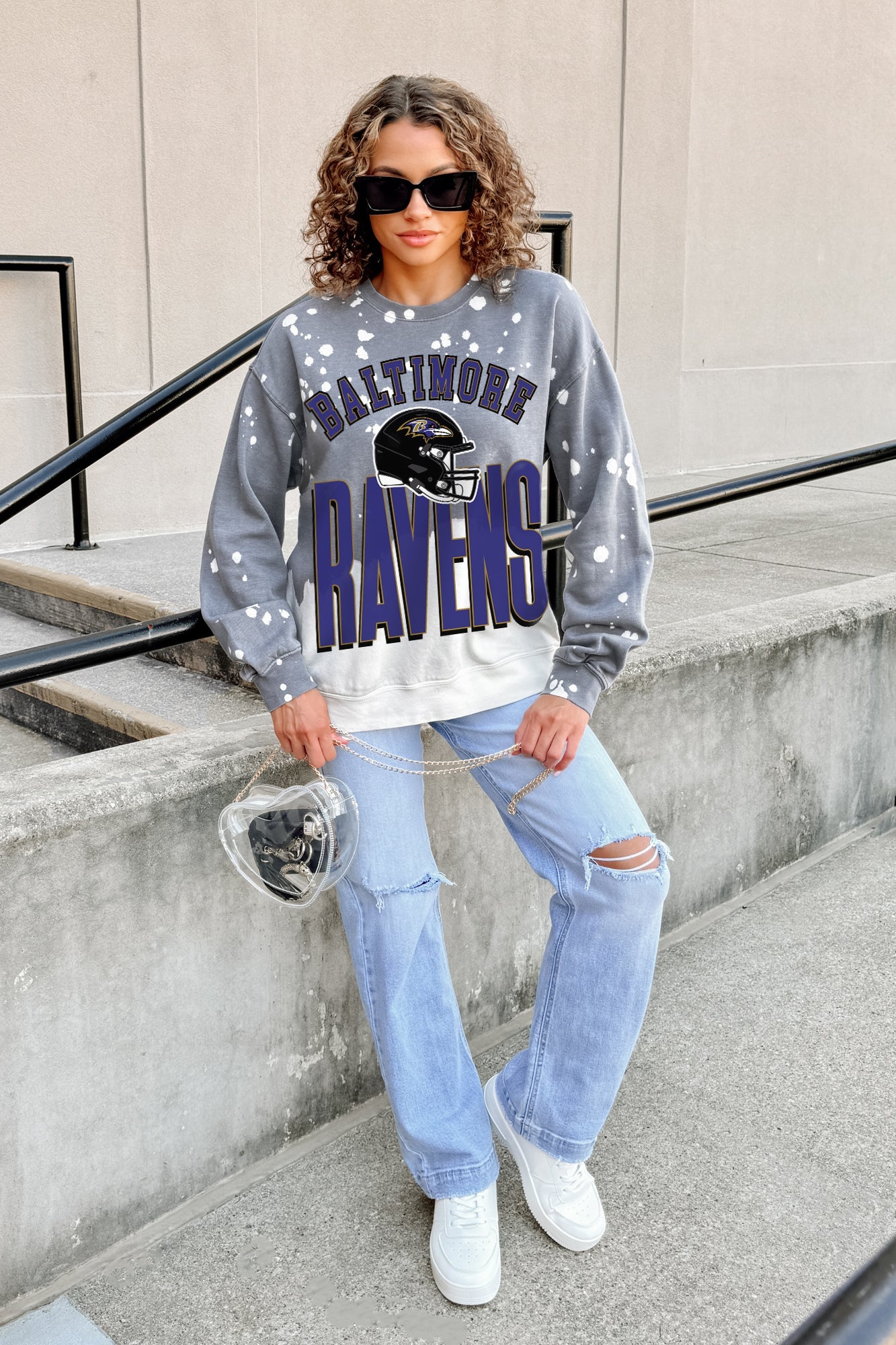 BALTIMORE RAVENS ARCH RIVALS LONG-SLEEVE FRENCH TERRY PULLOVER