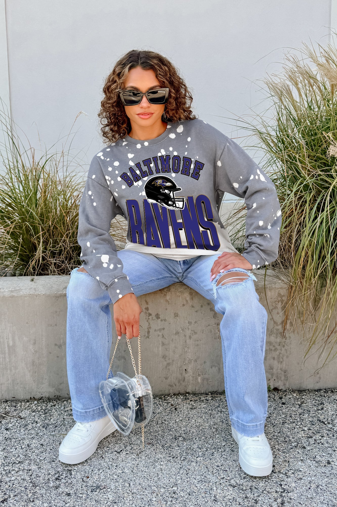 BALTIMORE RAVENS ARCH RIVALS LONG-SLEEVE FRENCH TERRY PULLOVER