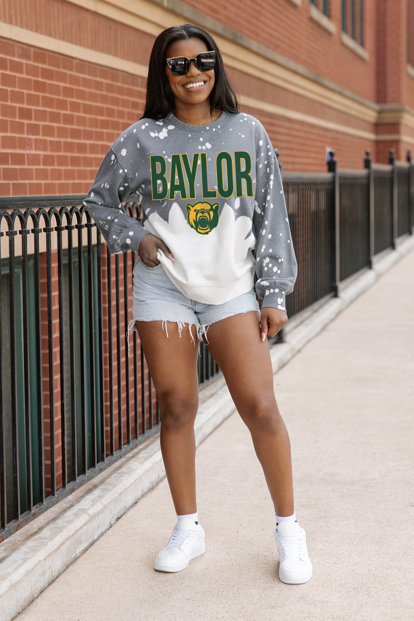 BAYLOR BEARS CASUAL FAN LONG-SLEEVE FRENCH TERRY PULLOVER