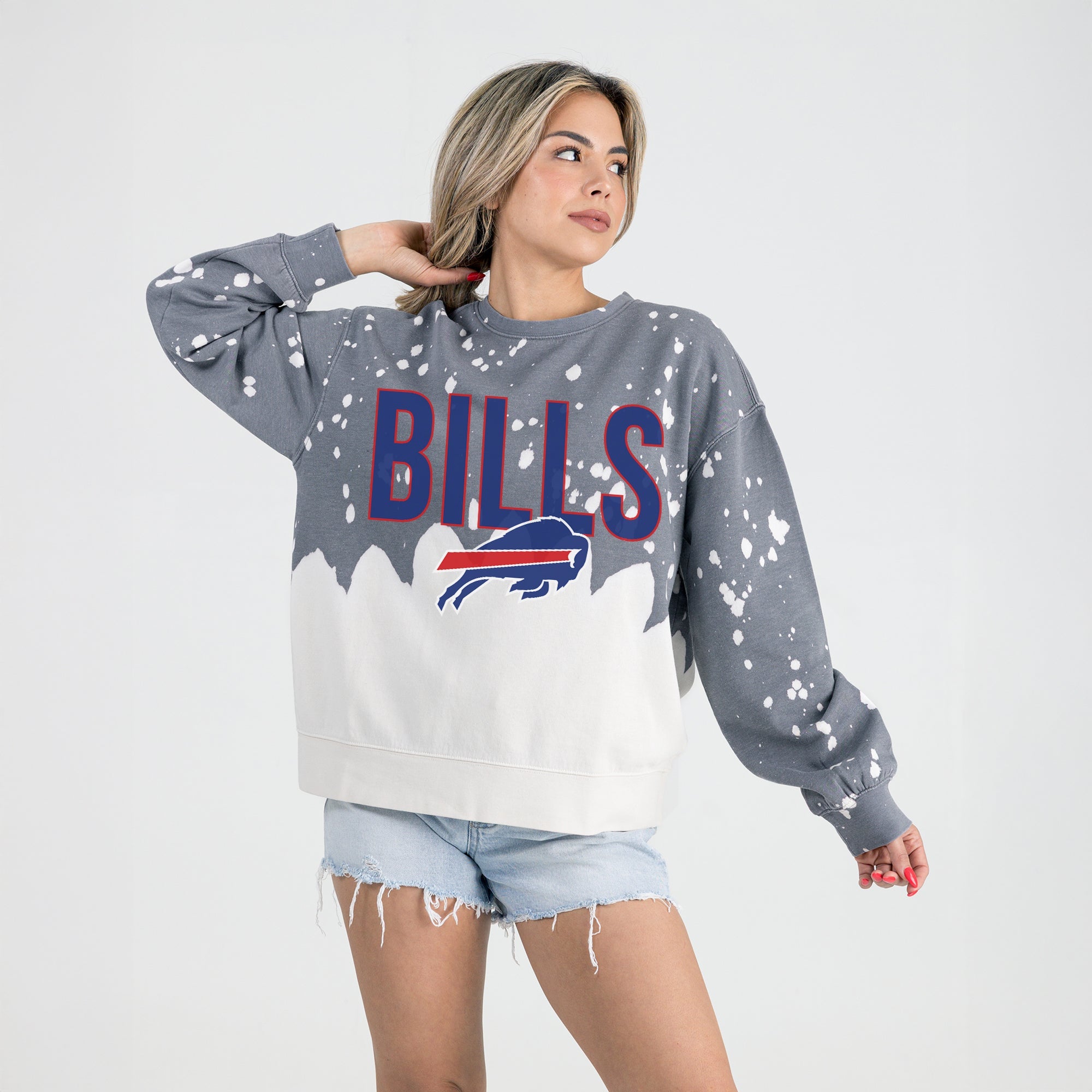 BUFFALO BILLS CASUAL FAN LONG-SLEEVE FRENCH TERRY PULLOVER