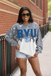 BYU COUGARS CASUAL FAN LONG-SLEEVE FRENCH TERRY PULLOVER