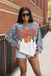 CLEMSON TIGERS CASUAL FAN LONG-SLEEVE FRENCH TERRY PULLOVER