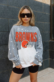 CLEVELAND BROWNS CASUAL FAN LONG-SLEEVE FRENCH TERRY PULLOVER