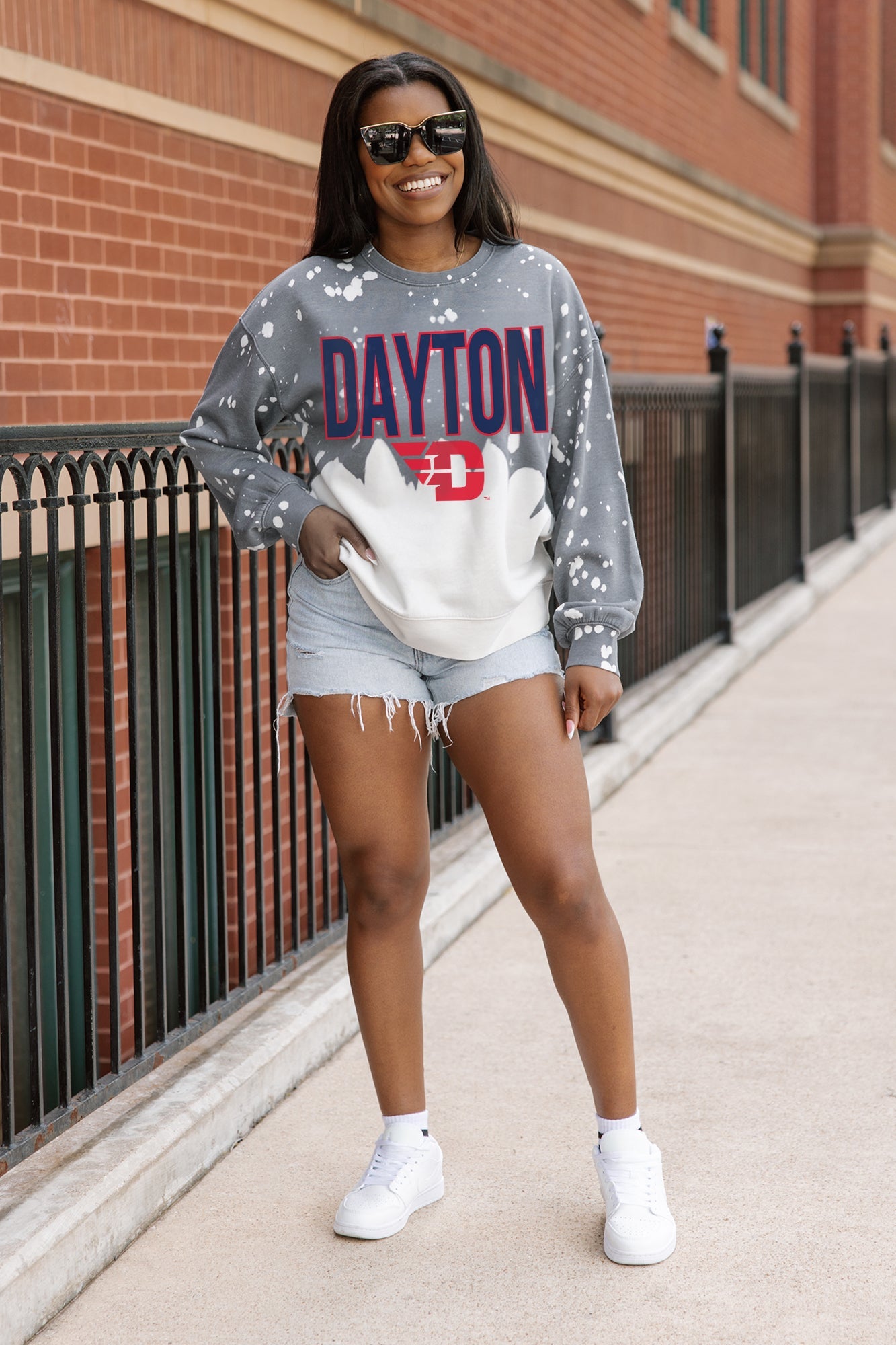 DAYTON FLYERS CASUAL FAN LONG-SLEEVE FRENCH TERRY PULLOVER