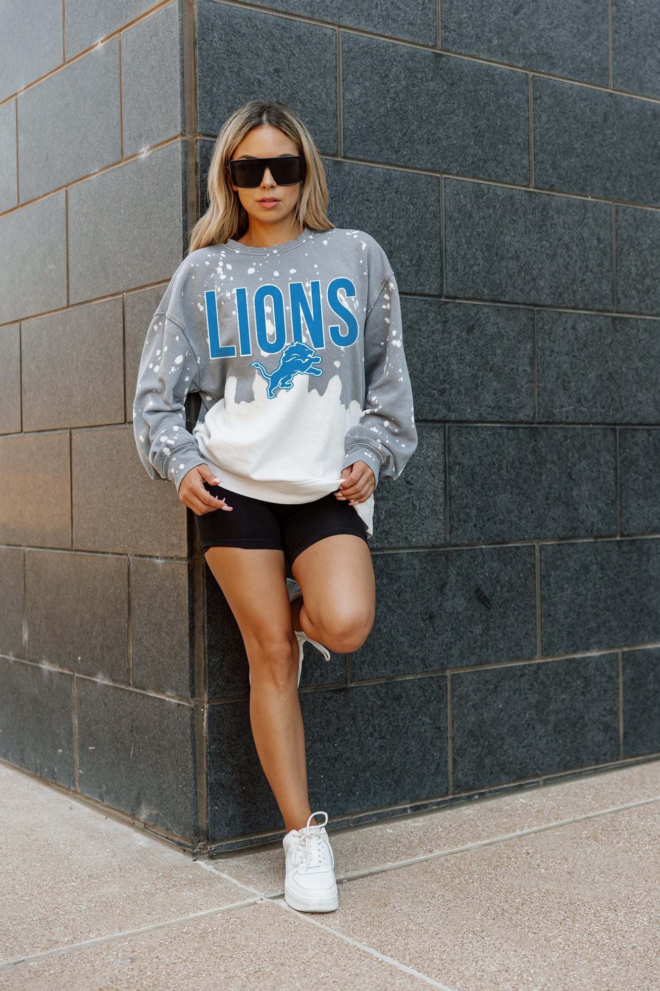 DETROIT LIONS CASUAL FAN LONG-SLEEVE FRENCH TERRY PULLOVER
