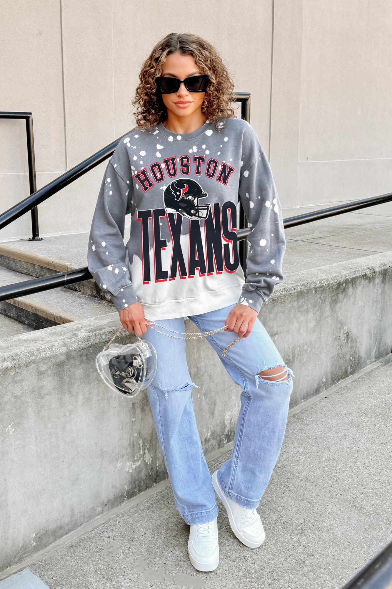 HOUSTON TEXANS ARCH RIVALS LONG-SLEEVE FRENCH TERRY PULLOVER