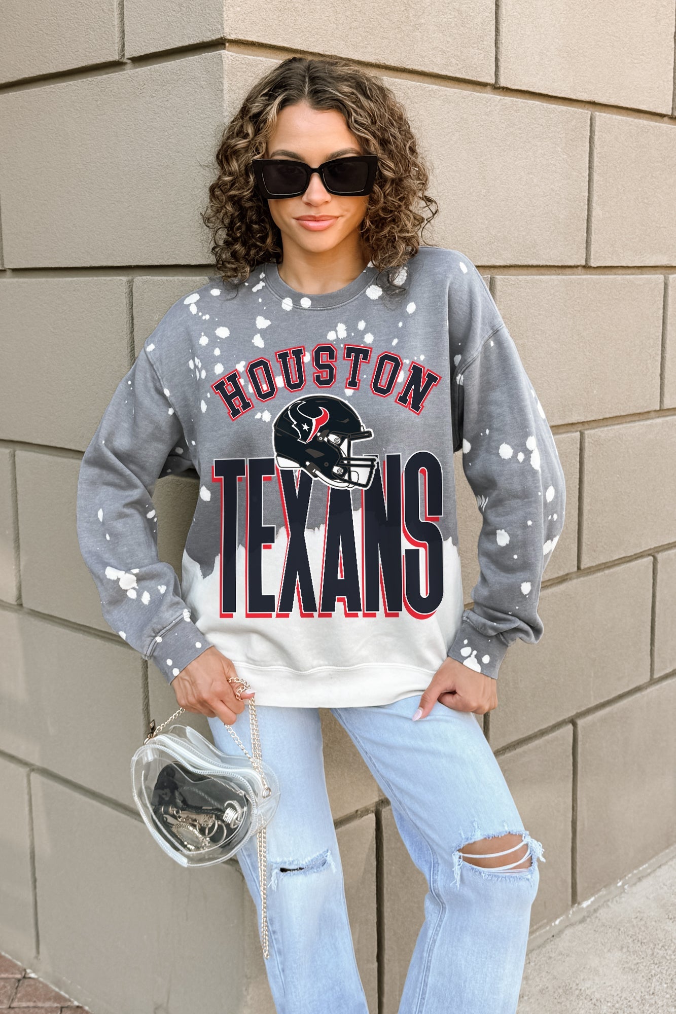 HOUSTON TEXANS ARCH RIVALS LONG-SLEEVE FRENCH TERRY PULLOVER