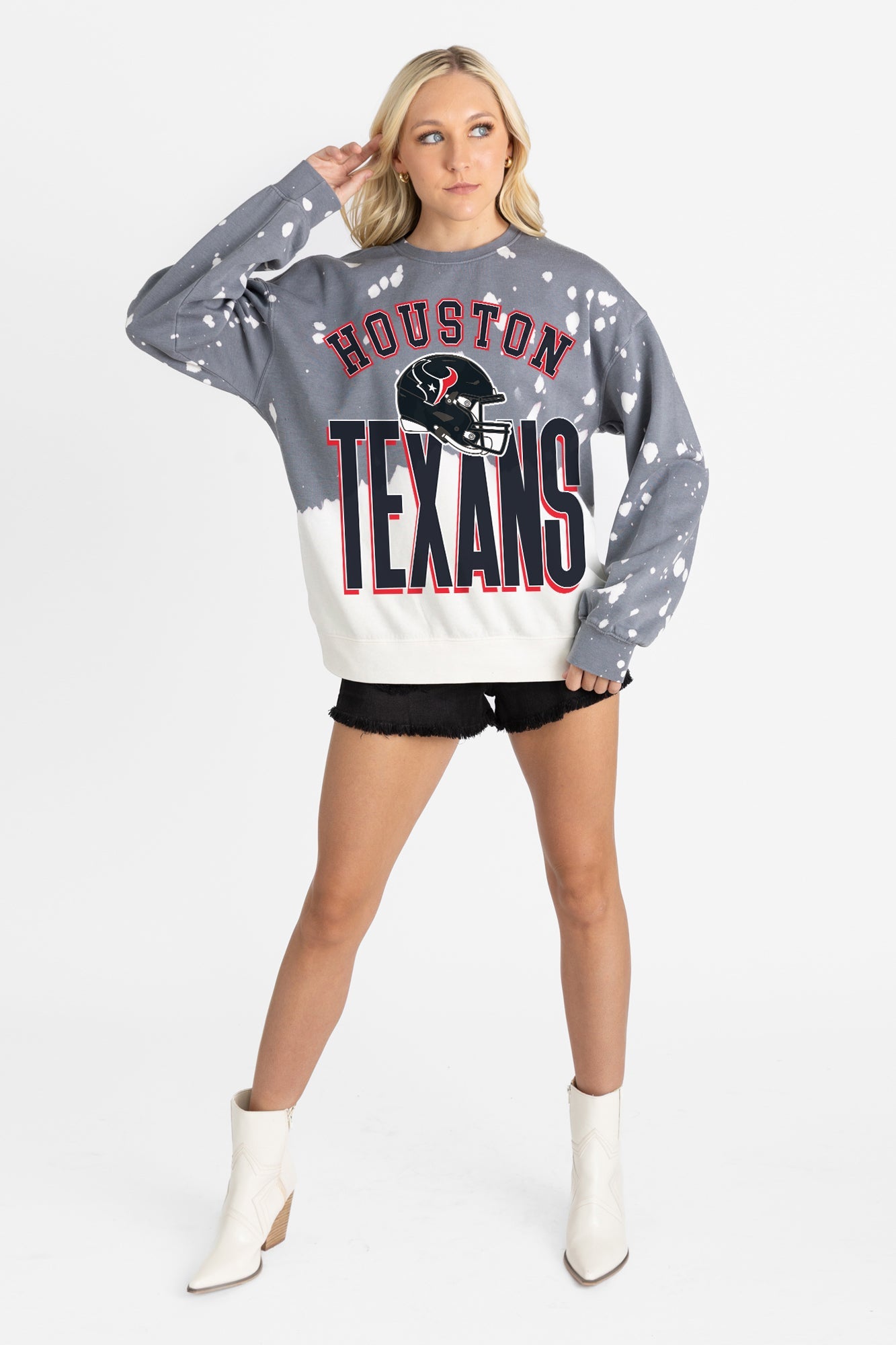 HOUSTON TEXANS ARCH RIVALS LONG-SLEEVE FRENCH TERRY PULLOVER