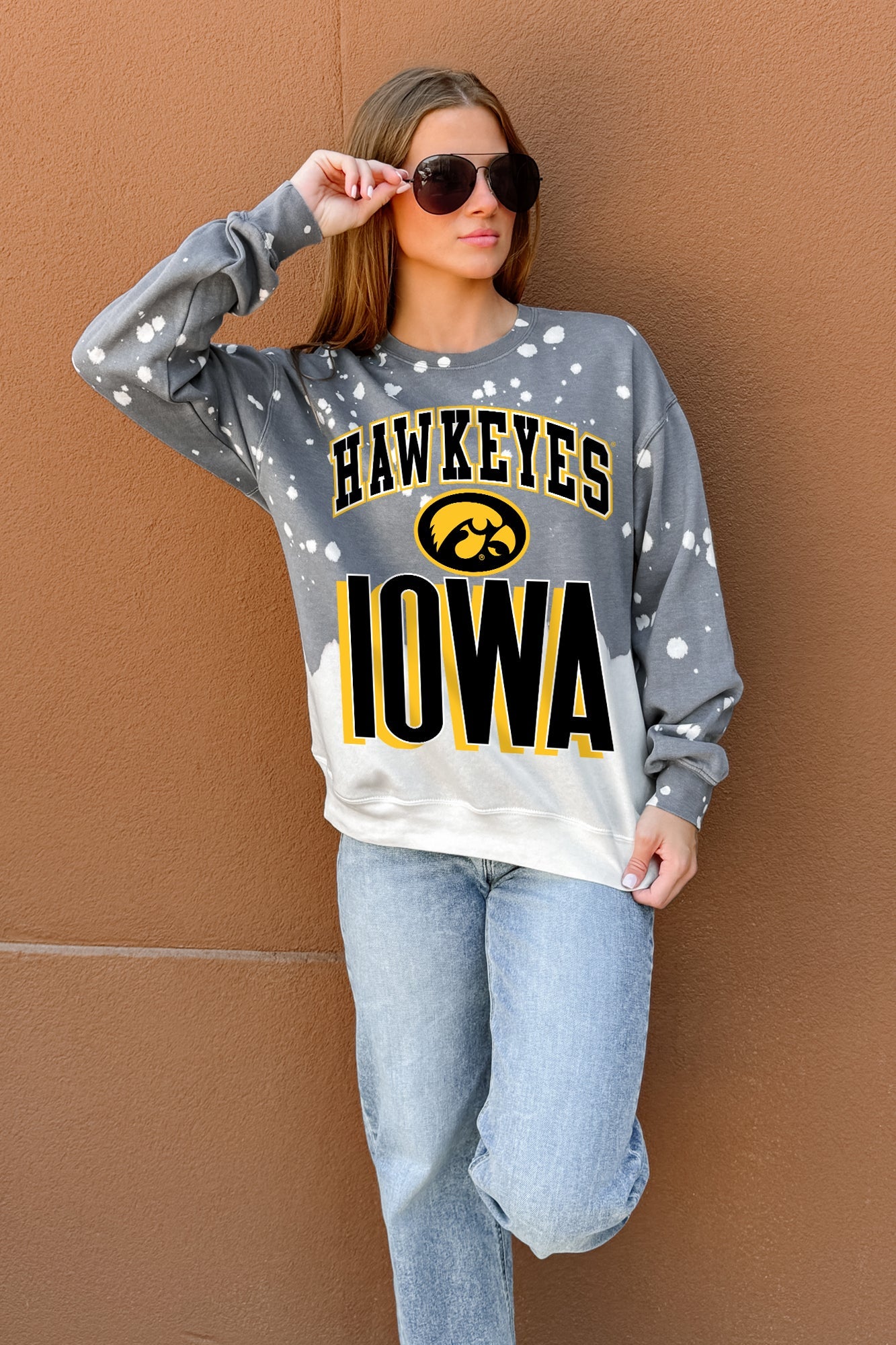 IOWA HAWKEYES ARCH RIVALS LONG-SLEEVE FRENCH TERRY PULLOVER