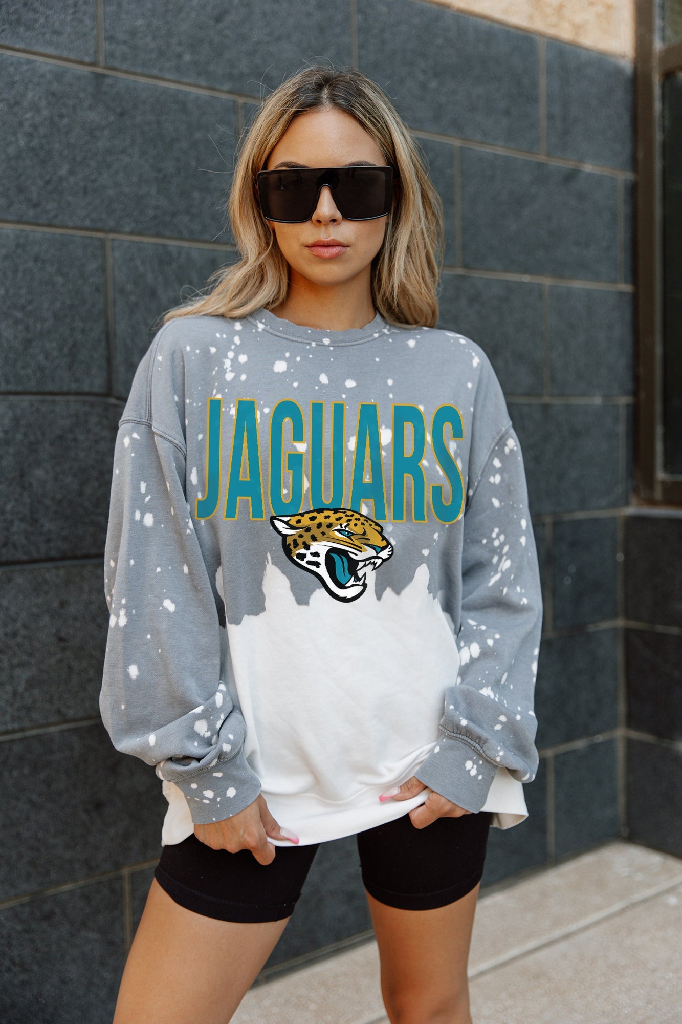 JACKSONVILLE JAGUARS CASUAL FAN LONG-SLEEVE FRENCH TERRY PULLOVER