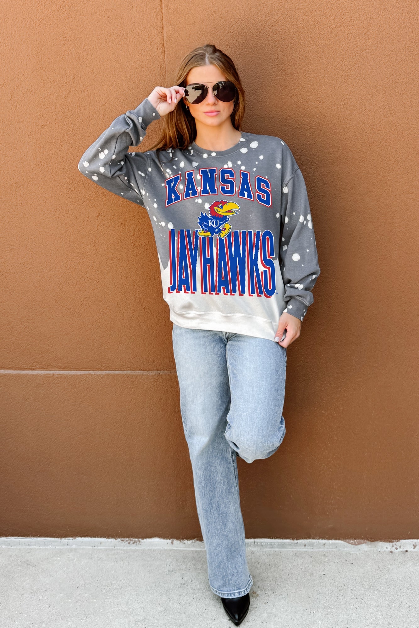 KANSAS JAYHAWKS ARCH RIVALS LONG-SLEEVE FRENCH TERRY PULLOVER