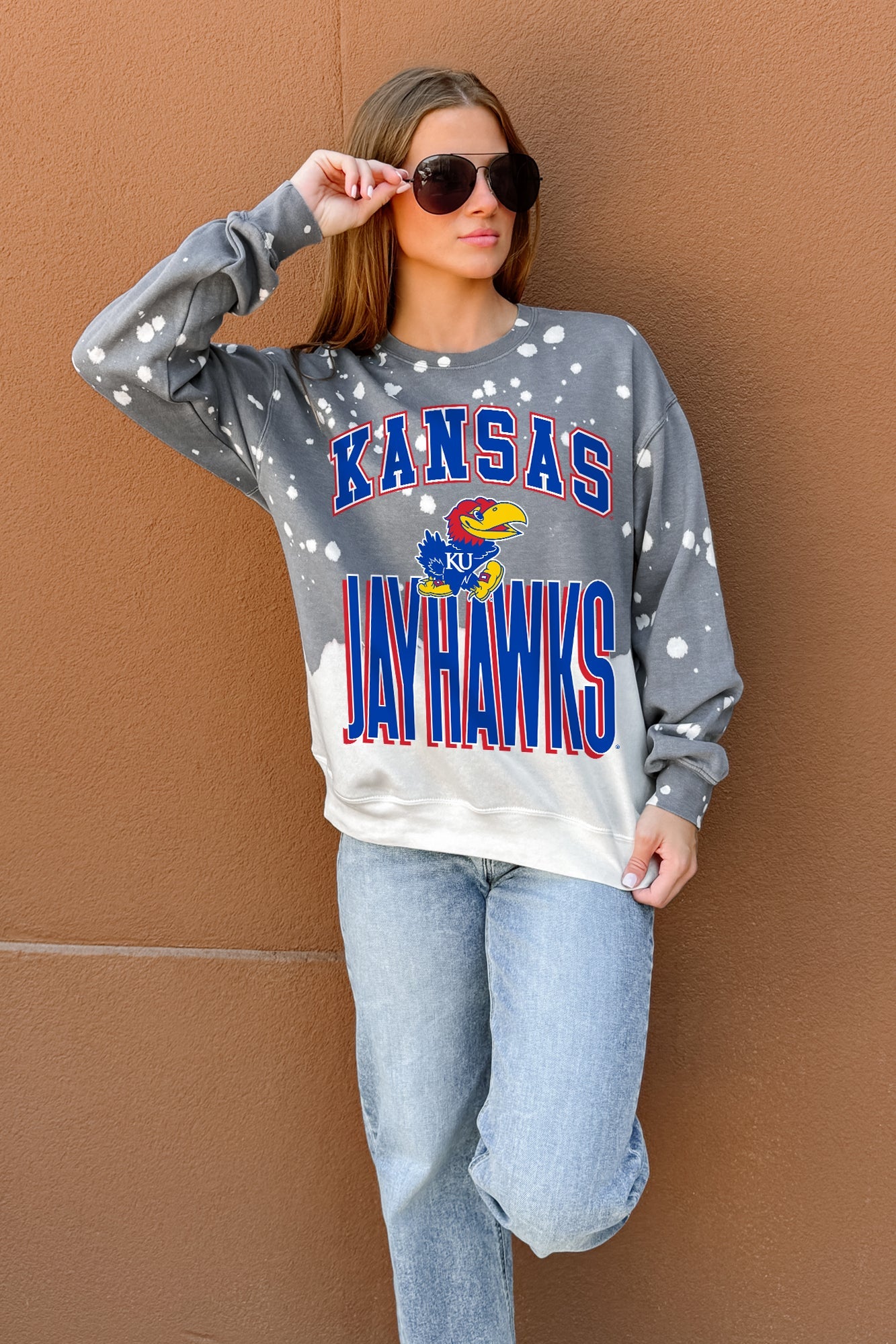 KANSAS JAYHAWKS ARCH RIVALS LONG-SLEEVE FRENCH TERRY PULLOVER