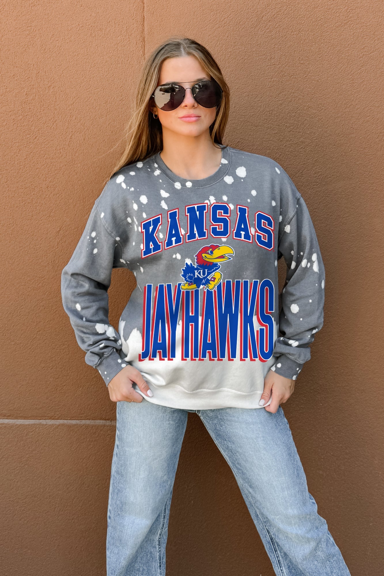 KANSAS JAYHAWKS ARCH RIVALS LONG-SLEEVE FRENCH TERRY PULLOVER