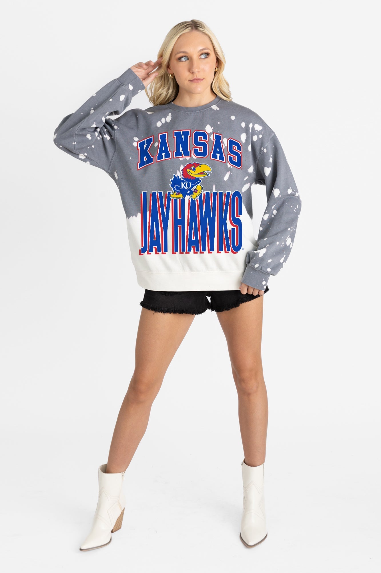 KANSAS JAYHAWKS ARCH RIVALS LONG-SLEEVE FRENCH TERRY PULLOVER