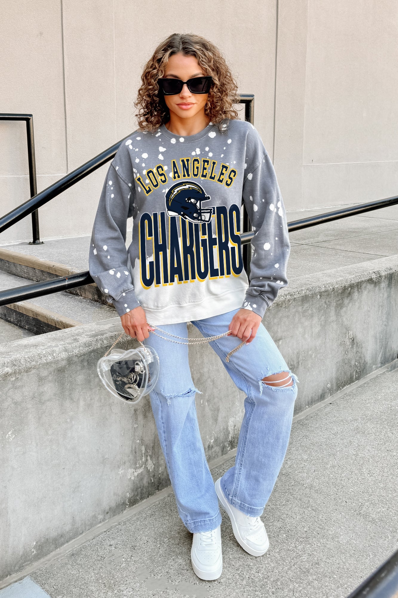 LOS ANGELES CHARGERS ARCH RIVALS LONG-SLEEVE FRENCH TERRY PULLOVER