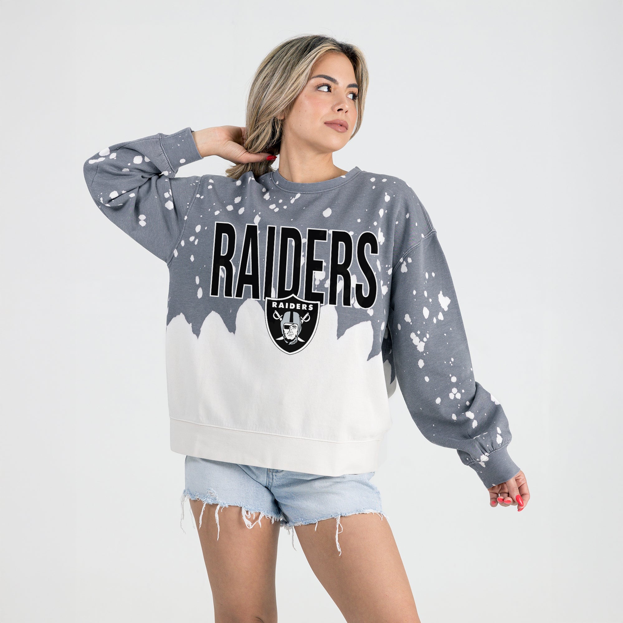 LAS VEGAS RAIDERS CASUAL FAN LONG-SLEEVE FRENCH TERRY PULLOVER