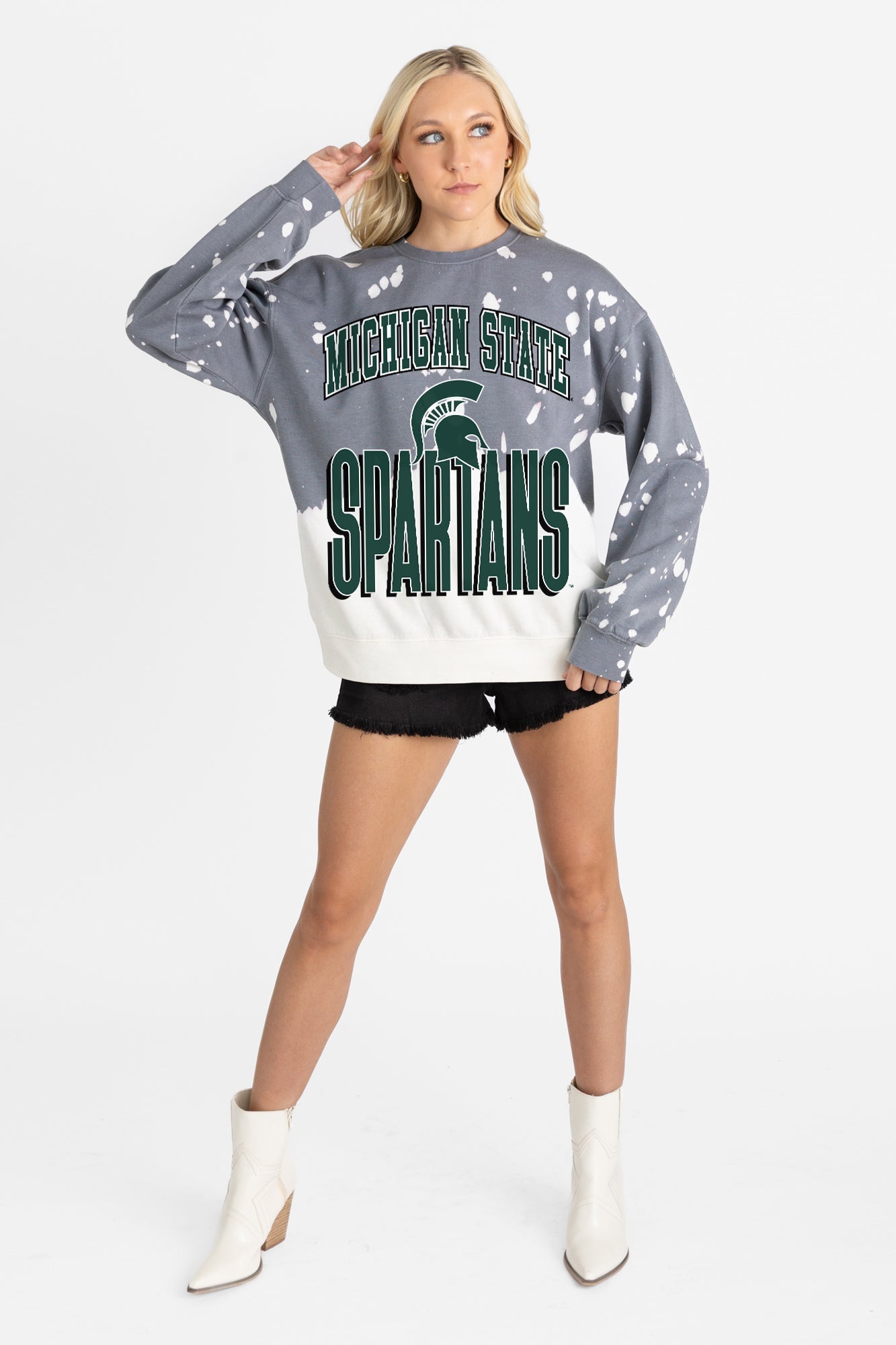 MICHIGAN STATE SPARTANS ARCH RIVALS LONG-SLEEVE FRENCH TERRY PULLOVER