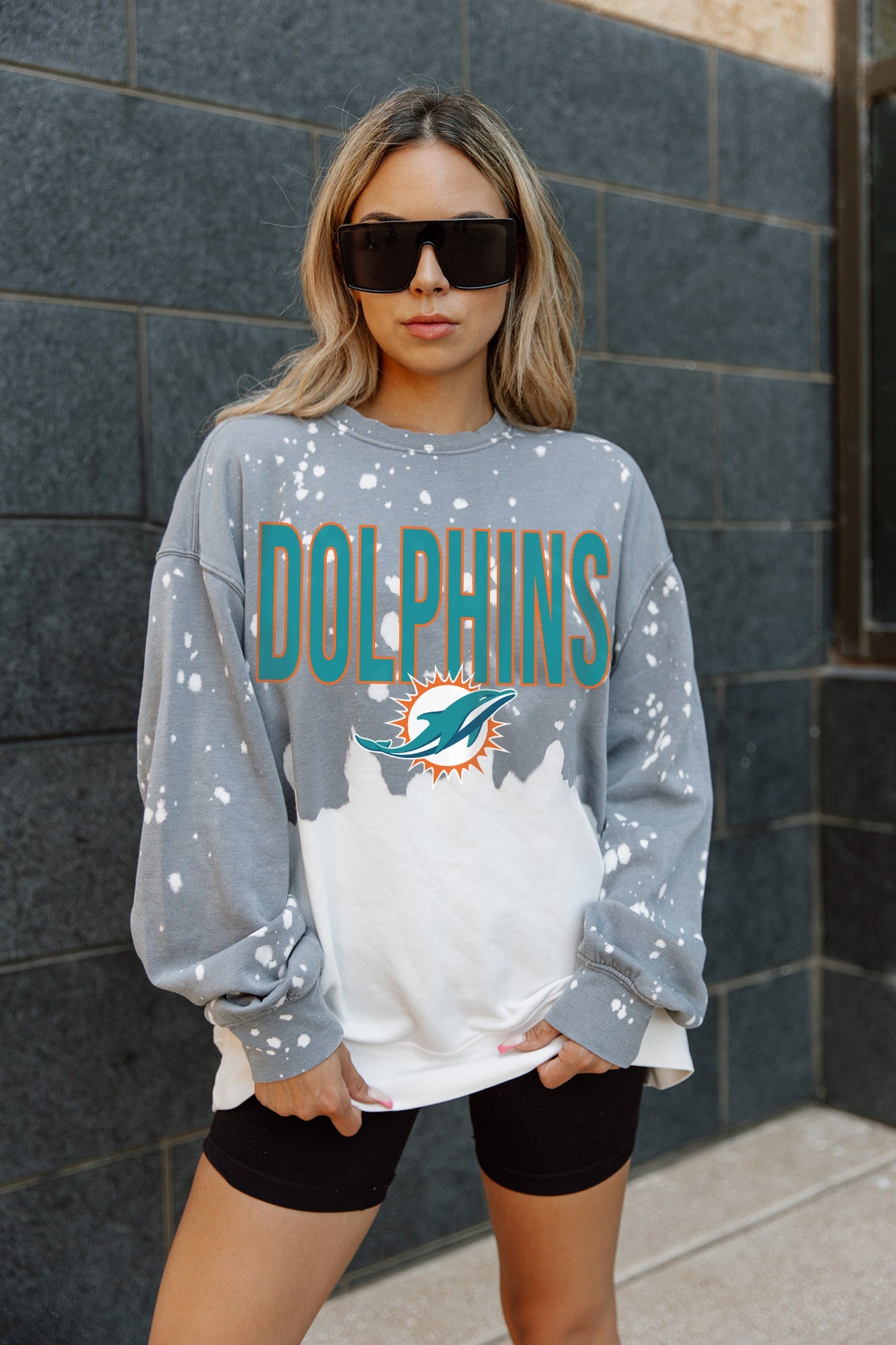 MIAMI DOLPHINS CASUAL FAN LONG-SLEEVE FRENCH TERRY PULLOVER