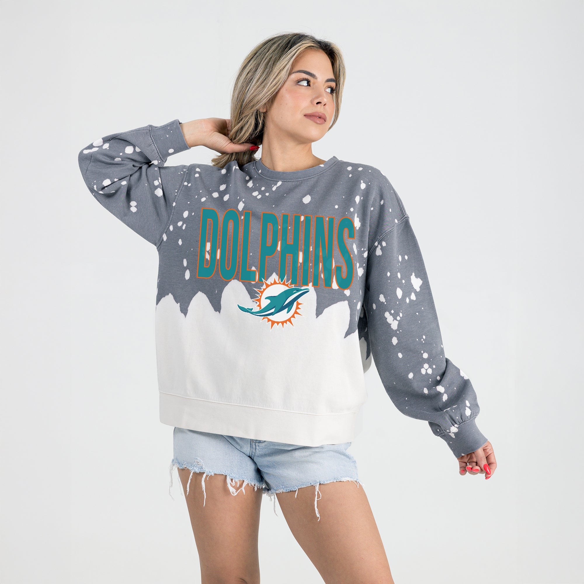 MIAMI DOLPHINS CASUAL FAN LONG-SLEEVE FRENCH TERRY PULLOVER
