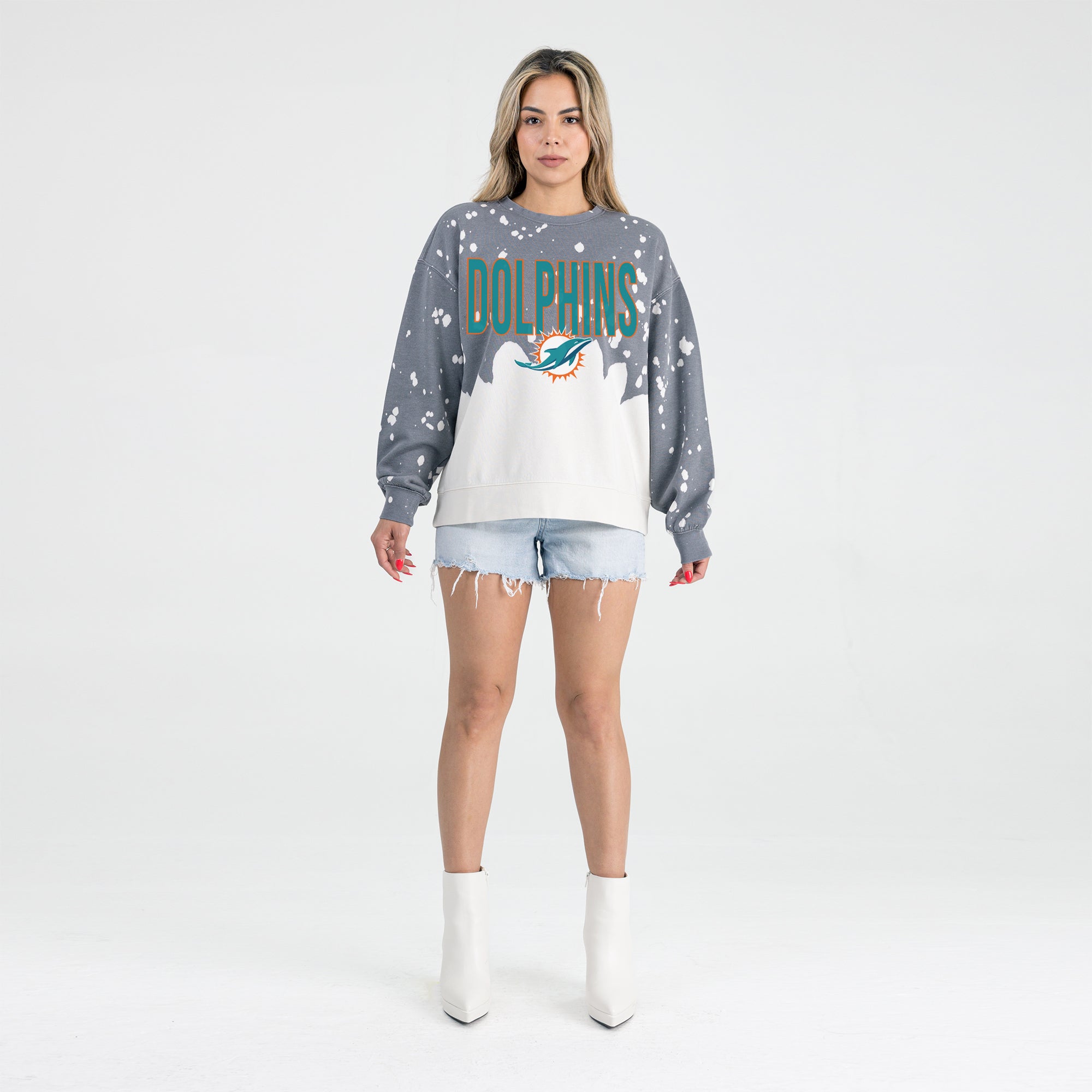 MIAMI DOLPHINS CASUAL FAN LONG-SLEEVE FRENCH TERRY PULLOVER